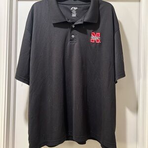 Pro Player Black Polo with Husker logo